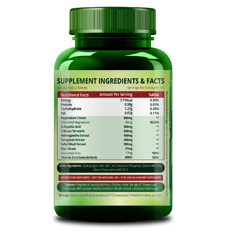 Himalayan Organics Plant Based Testosterone Booster Vegetarian Tablets, 90 Tablets-2.webp